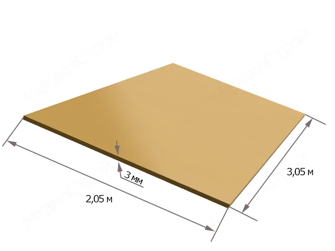 Монолитный поликарбонат 3 мм 2.05х3.05 м бронза фото